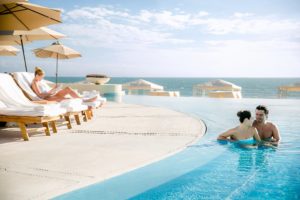 Romantic picture of oceanfront infinity adults only pool
