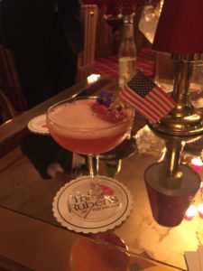 Martini with US flag in it at English hotel to celebrate July 4