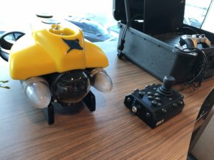 Remotely operated submersible camera on National Geographic Venture