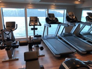 Fitness center onboard National Geographic Venture