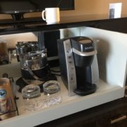 Coffee nook open in hotel room