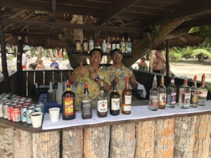 bartenders on beach