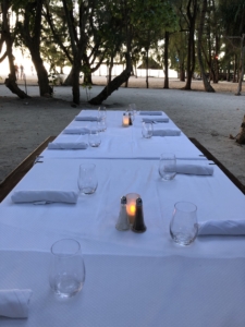 table set for dinner in bora bora