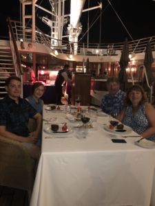 Dining on the deck of the Windstar wind spirit