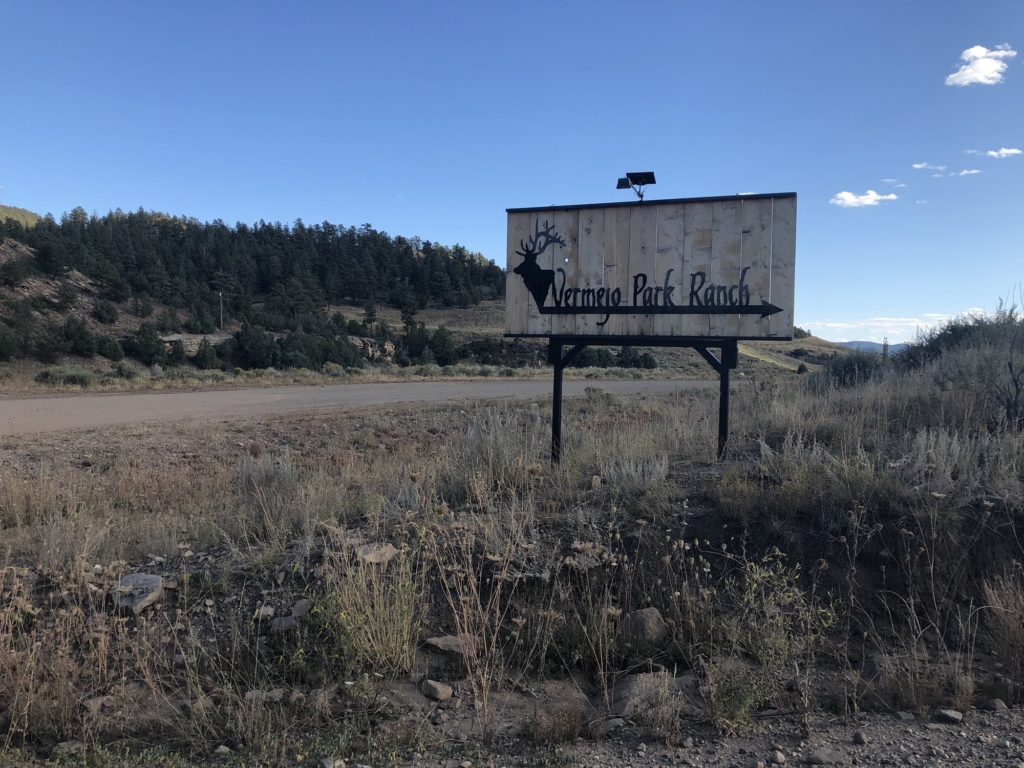 entrance sign to vermejo ranch